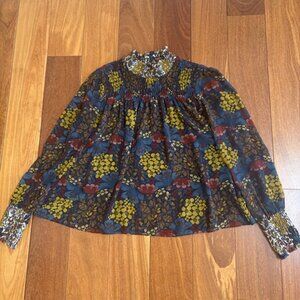 Zara Trafaluc mock neck long sleeve floral blouse